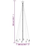 vidaXL Sapin de Noël avec piquet Coloré 310 LED 300 cm