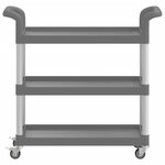 vidaXL Chariot à 3 niveaux gris 77x34x72 cm aluminium
