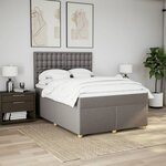 vidaXL Sommier à lattes de lit avec matelas Taupe 140x200 cm Tissu