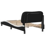 vidaXL Cadre de lit avec LED sans matelas Hvar noir et blanc 90x190 cm