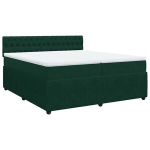 vidaXL Sommier à lattes de lit et matelas Vert foncé 200x200cm Velours