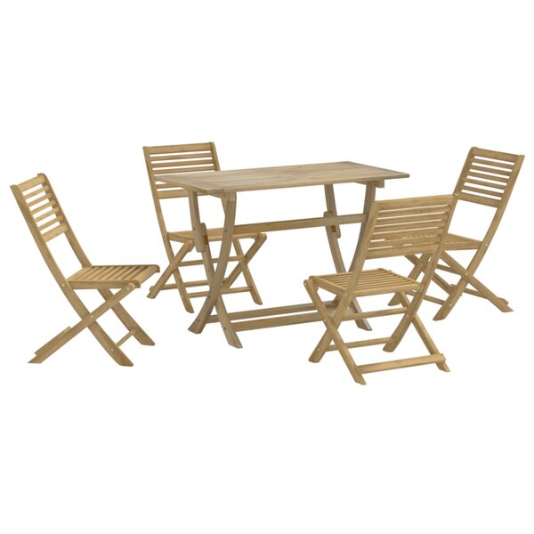 vidaXL Ensemble à manger de jardin 5 Pièces Bois d'acacia solide