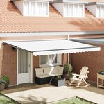 vidaXL Cadre d'auvent Blanc 450 × 300 cm Polyester avec revêtement PU
