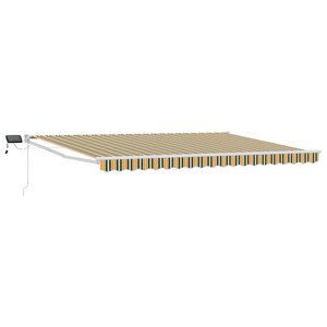 vidaXL Store rétractable manuel avec LEDs Vert  Jaune  Blanc 4 × 3 m