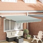 Auvent rétractable automatique vidaXL Vert et Blanc 350x250 cm
