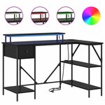 vidaXL Bureau Chêne noir 120 x 79 x 86.5 cm Bois d'ingénierie