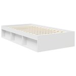 vidaXL Cadre de lit avec tête de lit Blanc 100 x 200 cm Pin massif
