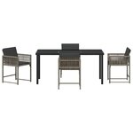 vidaXL Ensemble de salle à manger pour jardin 5 Pièces Gris polyrotin