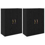 vidaXL Armoires Murailles 2 Pièces Chêne noir 69 5 x 34 x 90 cm
