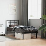 vidaXL Cadre de lit métal sans matelas avec tête de lit noir 80x200 cm