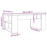 vidaXL Table basse vieux bois 102x55x42 cm bois d'ingénierie
