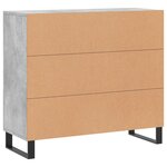 vidaXL Buffet gris béton 90x34x80 cm bois d'ingénierie