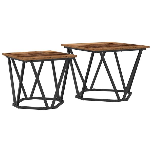 vidaXL Ensemble de tables d'appoint 2 Pièces bois recyclé