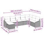 vidaXL Ensemble de Canapé de Jardin 8 Pièces avec Coussins en Poly Rattan Noir