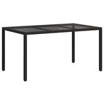 vidaXL Table de jardin pour repas Noir 150 x 90 x 75 cm Poly rotin