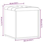 vidaXL Banc de rangement vieux bois 42x42x45 cm bois d'ingénierie