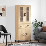 vidaXL Buffet haut Chêne sonoma 69 5x34x180 cm Bois d'ingénierie