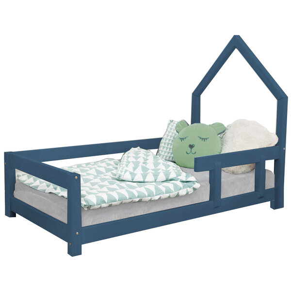Lit cabane enfant POPPI 140 x 200 bleu marine 1