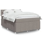 vidaXL Sommier à lattes de lit avec matelas Taupe 160x200 cm Tissu