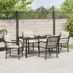 vidaXL Ensemble de salle à manger pour jardin 5 Pièces Marron Poly rotin