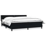 vidaXL Sommier à lattes de lit avec matelas noir 180x220 cm velours