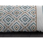 Parure de couette microfibre - housse de couette 240 x 260 + 2 taies oreiller 63 x 63 - Bleu canard