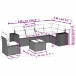 vidaXL Salon de jardin avec coussins 7 Pièces beige résine tressée