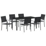 vidaXL Set de Salle à Manger de Jardin 7 Pièces en Poly Rattan Noir