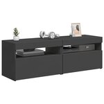 vidaXL Meubles TV avec lumières LED 2 Pièces gris 60x35x40 cm