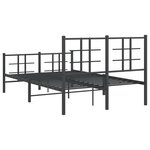 vidaXL Cadre de lit métal avec tête de lit/pied de lit noir 120x190 cm