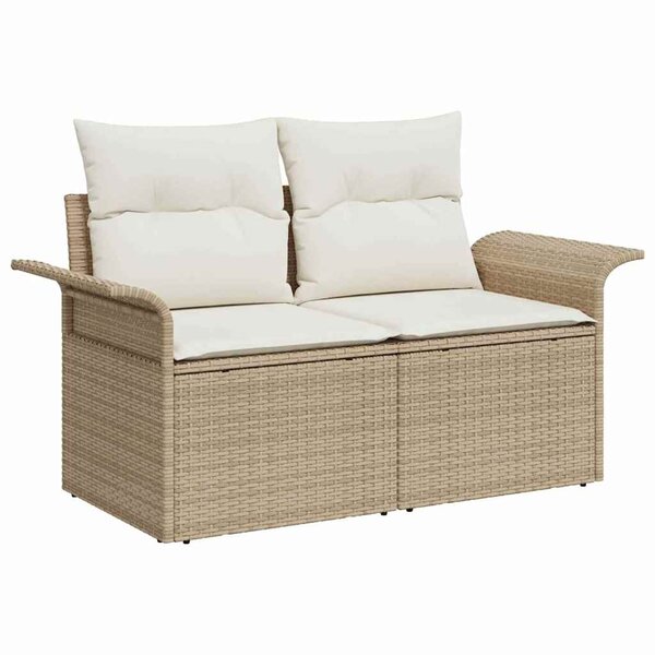 vidaXL Ensemble de canapé de jardin 8 Pièces Beige et crème polyrotin