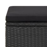 vidaXL Tabourets de jardin lot de 4 avec coussins Résine tressée Noir