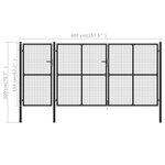 vidaXL Portail de jardin Acier 400 x 150 cm Anthracite