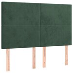vidaXL Cadre de lit avec tête de lit Vert foncé 140x190 cm Velours