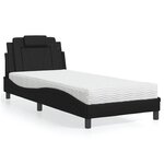 vidaXL Lit Viana avec matelas noir 80x200 cm similicuir