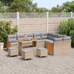 vidaXL Ensemble de canapé de jardin 13 Pièces beige et gris clair