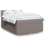 vidaXL Sommier à lattes de lit avec matelas Taupe 140x200 cm Tissu