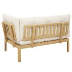 vidaXL Unité de canapé d'angle Acacia Clair et Blanc Crème