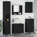 vidaXL Ensemble de mobilier de salle de bain avec tiroir Noir