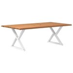 vidaXL Table à manger avec bord naturel 220x120x74cm bois massif chêne