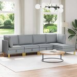 vidaXL Canapé modulaire avec rangement 5 Pièces Gris clair Tissu