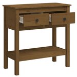 vidaXL Table console Marron miel 75x35x75 cm Bois massif de pin