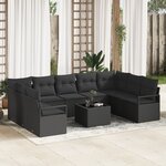 Ensemble de Canapés de Jardin vidaXL 10 Pièces avec Coussins Beige Poly Rattan