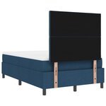 vidaXL Lit à ressorts avec matelas et lumière LED - Bleu  120 x 190 cm en tissu