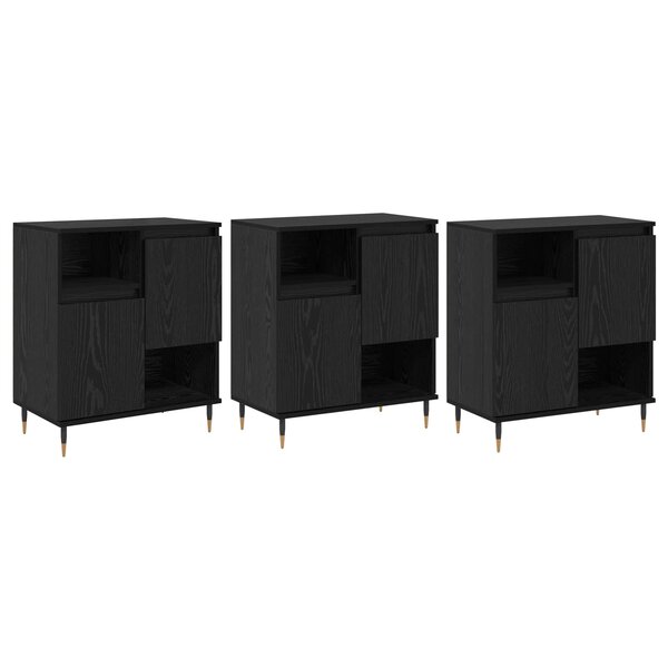 vidaXL Buffets 3 Pièces Chêne noir
