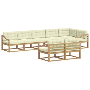 vidaXL Ensemble de canapés d'extérieur 6 pc Blanc et crème Polyester