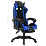 vidaXL Fauteuil de jeux vidéo avec LED RVB Bleu et noir Similicuir