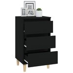 vidaXL Table de chevet noir 40x35x70 cm bois d’ingénierie