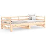 vidaXL Lit coulissant 2x(80x200) cm Bois de pin massif