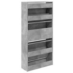 vidaXL Armoire à chaussures gris béton 60x21x125 5cm bois d'ingénierie